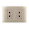 Home 2 Pin  2 Gang Socket PC Material With Copper Parts And Silver Point Contact
